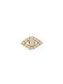 kosiner jewelry 14K Solid Gold Devil Eye Zircon Ear Piercing Stud