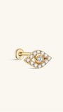 kosiner jewelry 14K Solid Gold Devil Eye Zircon Ear Piercing Stud