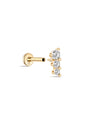 kosiner jewelry 14K Solid Gold Single Row Zircon thread Ear Piercing Stud