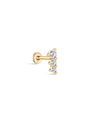 kosiner jewelry 14K Solid Gold Single Row Zircon thread Ear Piercing Stud