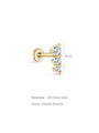 kosiner jewelry 14K Solid Gold Single Row Zircon thread Ear Piercing Stud