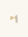kosiner jewelry 14K Solid Gold Single Row Zircon thread Ear Piercing Stud