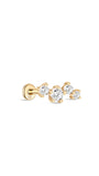 gioielli kosiner Stud per piercing all'orecchio in oro massiccio 14 carati con costellazione lucida