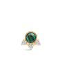 kosiner jewelry 14K Solid Gold Classic Malachite Ear Piercing Stud
