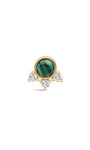 kosiner jewelry 14K Solid Gold Classic Malachite Ear Piercing Stud