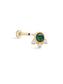 kosiner jewelry 14K Solid Gold Classic Malachite Ear Piercing Stud