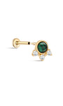 kosiner jewelry 14K Solid Gold Classic Malachite Ear Piercing Stud