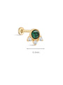 kosiner jewelry 14K Solid Gold Classic Malachite Ear Piercing Stud