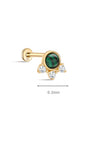 kosiner jewelry 14K Solid Gold Classic Malachite Ear Piercing Stud