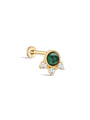 kosiner jewelry 14K Solid Gold Classic Malachite Ear Piercing Stud