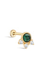kosiner jewelry 14K Solid Gold Classic Malachite Ear Piercing Stud
