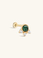 kosiner jewelry 14K Solid Gold Classic Malachite Ear Piercing Stud