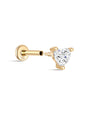 kosiner jewelry 14K Solid Gold Love Heart Zircon Ear Piercing Stud