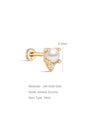 kosiner jewelry 14K Solid Gold Four - Claw Pearl Zircon Ear Piercing Stud