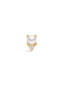 kosiner jewelry 14K Solid Gold Four - Claw Pearl Zircon Ear Piercing Stud