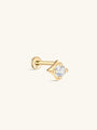 kosiner jewelry 14K Solid Gold Four - Claw Square Zircon Ear Piercing Stud