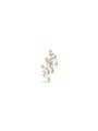 kosiner jewelry 14K Solid Gold Marquise Stitching Zircon Ear Piercing Stud
