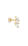 kosiner jewelry 14K Solid Gold Marquise Stitching Zircon Ear Piercing Stud