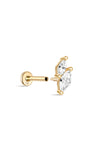kosiner sieraden 14K massief goud Mini Marquise Zirkonia oorpiercing Stud