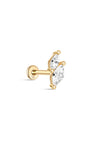 kosiner sieraden 14K massief goud Mini Marquise Zirkonia oorpiercing Stud