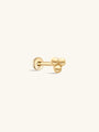kosiner jewelry 14K Solid Gold Mini Triple Bubble Ear Piercing Stud