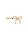 14K Solid Gold Elegant Bow Ear Piercing Stud - Kosinerjewelry-6