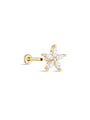 kosiner jewelry 14K Solid Gold Marquise Bloom Ear Piercing Stud
