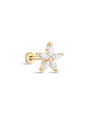 kosiner jewelry 14K Solid Gold Marquise Bloom Ear Piercing Stud