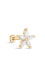 kosiner jewelry 14K Solid Gold Marquise Bloom Ear Piercing Stud