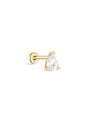 kosiner jewelry 14K Solid Gold Three - Claw Mini Zircon Ear Piercing Stud