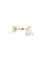 kosiner jewelry 14K Solid Gold Three - Claw Mini Zircon Ear Piercing Stud