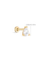 kosiner jewelry 14K Solid Gold Three - Claw Mini Zircon Ear Piercing Stud