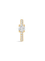 kosiner jewelry 14K Solid Gold Single Zircon Huggies Earring