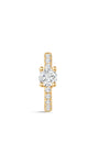 kosiner jewelry 14K Solid Gold Single Zircon Huggies Earring