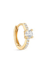kosiner jewelry 14K Solid Gold Single Zircon Huggies Earring