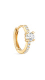 kosiner jewelry 14K Solid Gold Single Zircon Huggies Earring