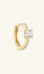 kosiner jewelry 14K Solid Gold Single Zircon Huggies Earring