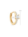 kosiner jewelry 14K Solid Gold Single Zircon Huggies Earring