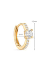 kosiner jewelry 14K Solid Gold Single Zircon Huggies Earring