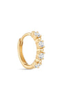 kosiner jewelry 14K Solid Gold Classic Single Row Zircon Huggies Earring