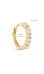 kosiner jewelry 14K Solid Gold Classic Single Row Zircon Huggies Earring