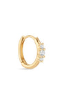 kosiner bijoux boucle d'oreille Huggies classique en or massif 14 carats avec tri-zircon