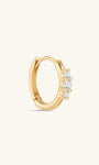 kosiner bijoux boucle d'oreille Huggies classique en or massif 14 carats avec tri-zircon