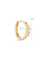 kosiner jewelry 14K Solid Gold Classic Tri - zircon Huggies Earring
