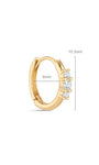 kosiner bijoux boucle d'oreille Huggies classique en or massif 14 carats avec tri-zircon