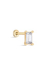 kosiner jewelry 14K Solid Gold Square Zirconia Ear Piercing Stud