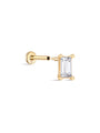 kosiner jewelry 14K Solid Gold Square Zirconia Ear Piercing Stud