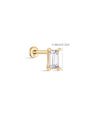 kosiner jewelry 14K Solid Gold Square Zirconia Ear Piercing Stud
