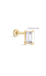 kosiner jewelry 14K Solid Gold Square Zirconia Ear Piercing Stud