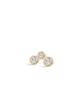 kosiner jewelry 14K Solid Gold Bezel Zircon Ear Piercing Stud